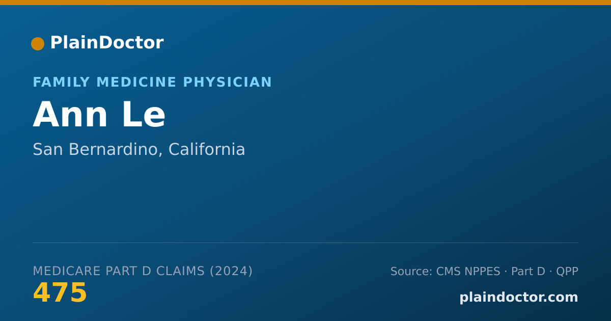 Shareable card for Ann Le - Family Medicine Physician, San Bernardino, CA