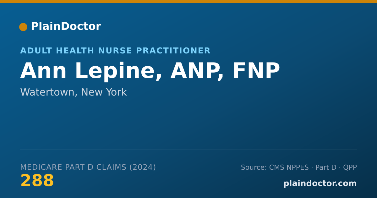 Shareable card for Ann Lepine, ANP, FNP - Adult Health Nurse Practitioner, Watertown, NY