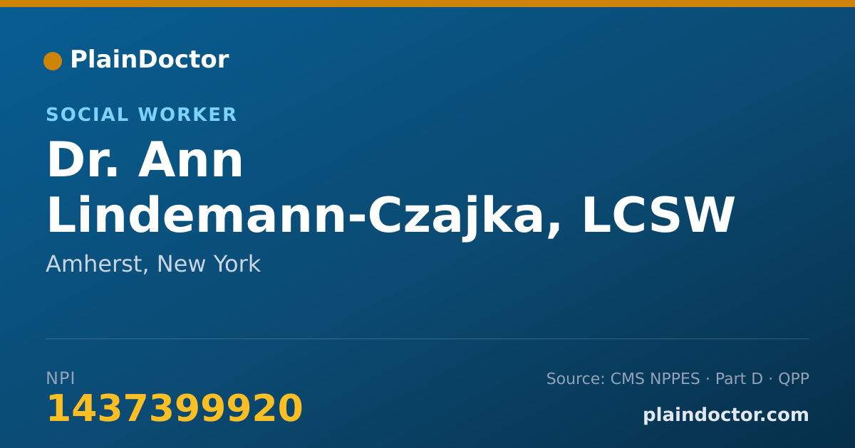Shareable card for Ann Lindemann-Czajka, LCSW - Social Worker, Amherst, NY