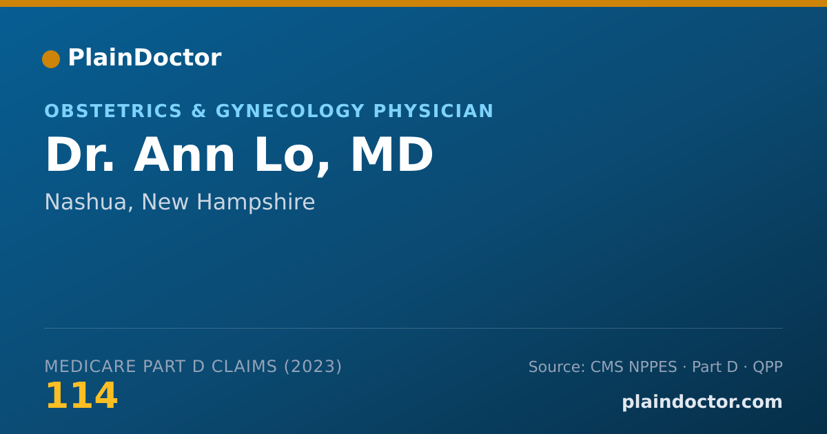 Shareable card for Ann Lo, MD - Obstetrics & Gynecology Physician, Nashua, NH