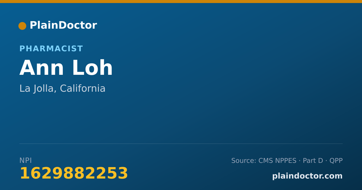 Shareable card for Ann Loh - Pharmacist, La Jolla, CA