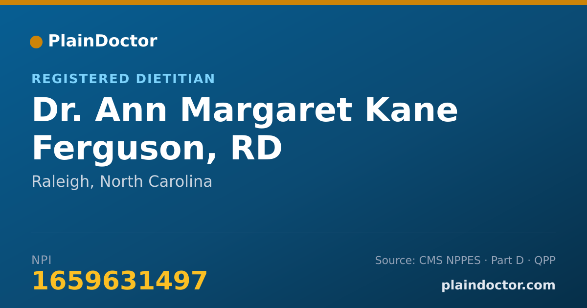 Shareable card for Ann Margaret Kane Ferguson, RD - Registered Dietitian, Raleigh, NC