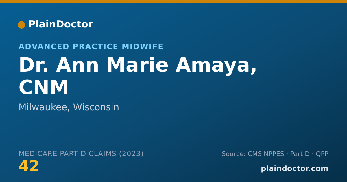 Shareable card for Ann Marie Amaya, CNM - Advanced Practice Midwife, Milwaukee, WI
