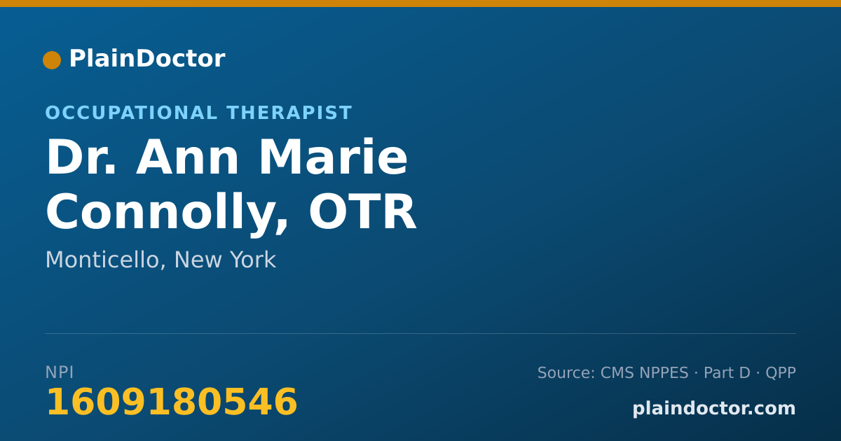 Shareable card for Ann Marie Connolly, OTR - Occupational Therapist, Monticello, NY