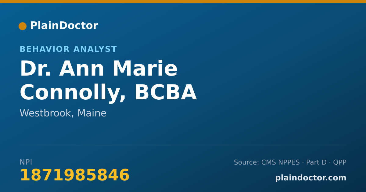 Shareable card for Ann Marie Connolly, BCBA - Behavior Analyst, Westbrook, ME