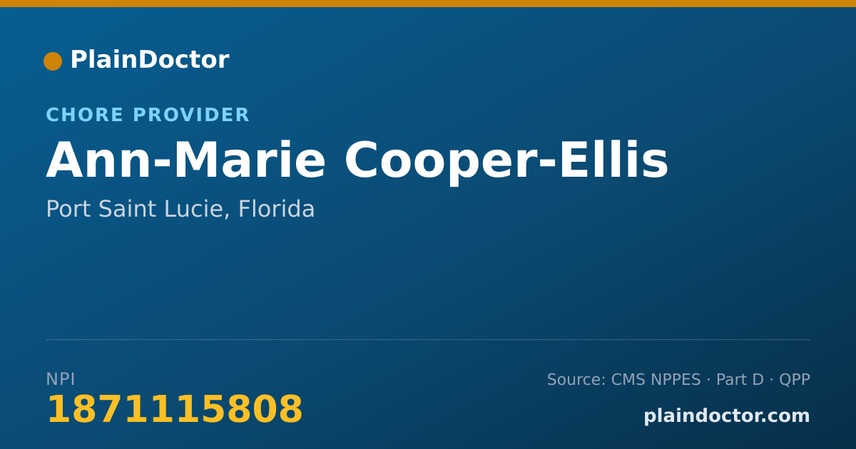 Shareable card for Ann-Marie Cooper-Ellis - Chore Provider, Port Saint Lucie, FL