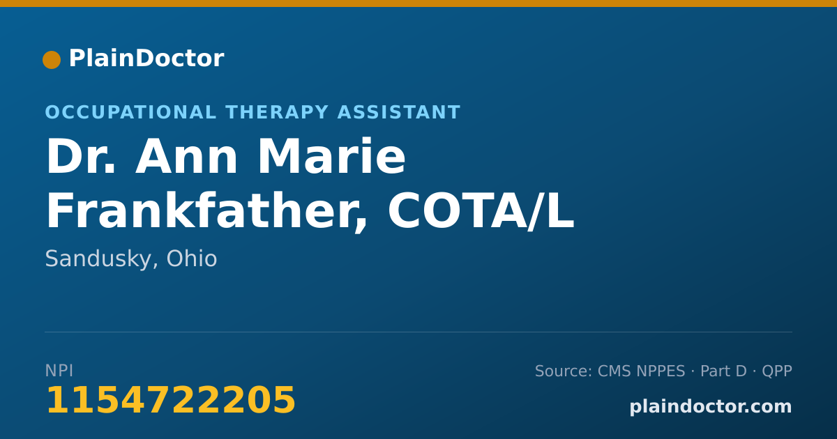 Shareable card for Ann Marie Frankfather, COTA/L - Occupational Therapy Assistant, Sandusky, OH