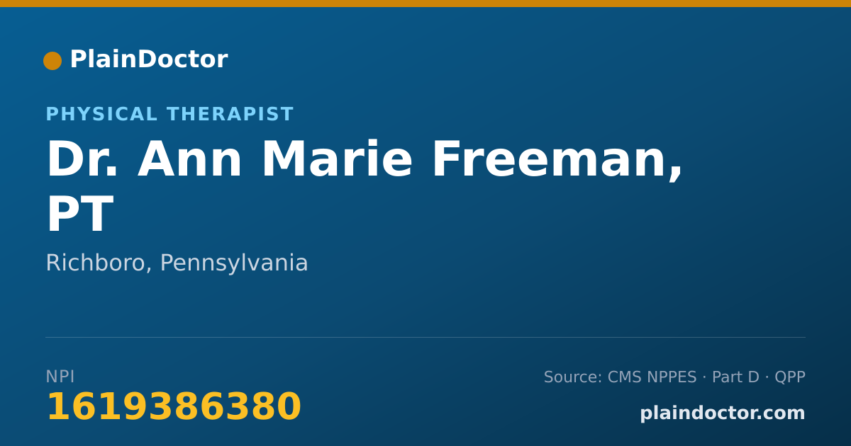 Shareable card for Ann Marie Freeman, PT - Physical Therapist, Richboro, PA