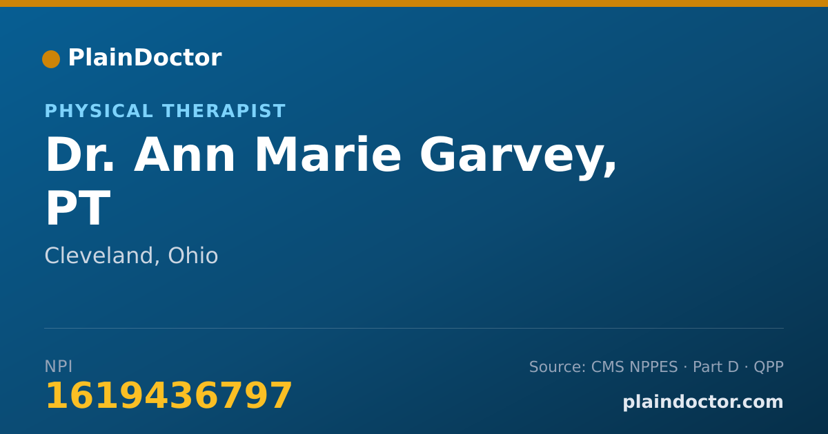 Shareable card for Ann Marie Garvey, PT - Physical Therapist, Cleveland, OH