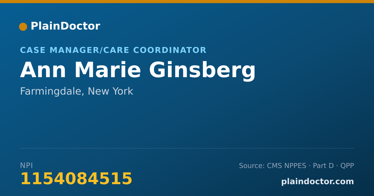 Shareable card for Ann Marie Ginsberg - Case Manager/Care Coordinator, Farmingdale, NY