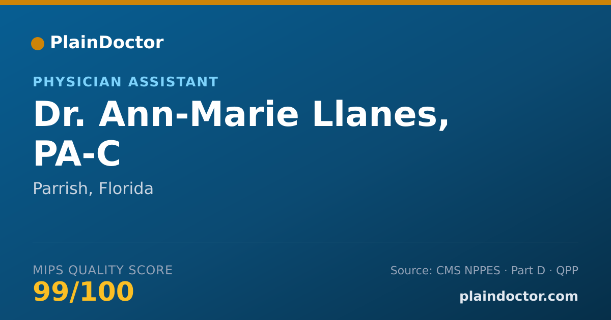 Shareable card for Ann-Marie Llanes, PA-C - Physician Assistant, Parrish, FL