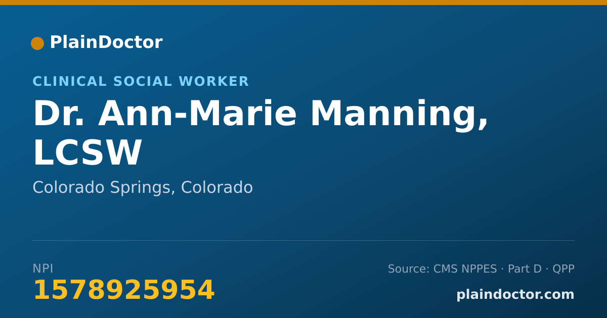 Shareable card for Ann-Marie Manning, LCSW - Clinical Social Worker, Colorado Springs, CO