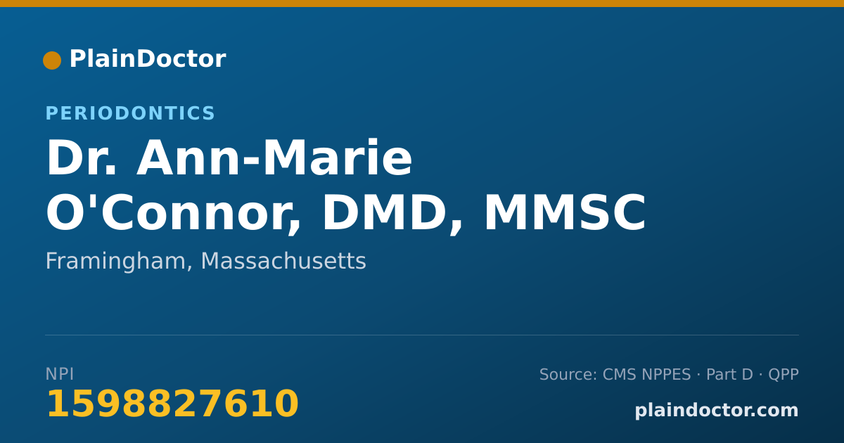 Shareable card for Ann-Marie O'Connor, DMD, MMSC - Periodontics, Framingham, MA