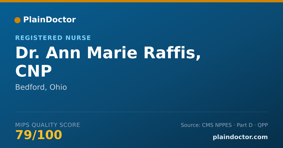 Shareable card for Ann Marie Raffis, CNP - Registered Nurse, Bedford, OH