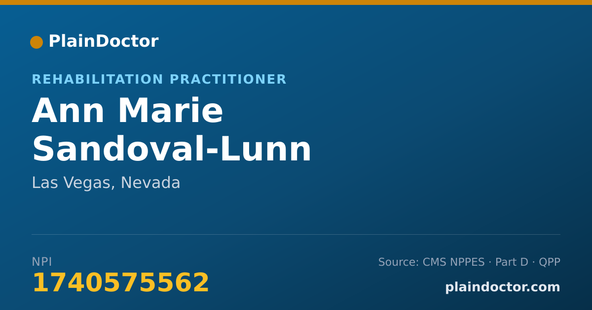 Shareable card for Ann Marie Sandoval-Lunn - Rehabilitation Practitioner, Las Vegas, NV