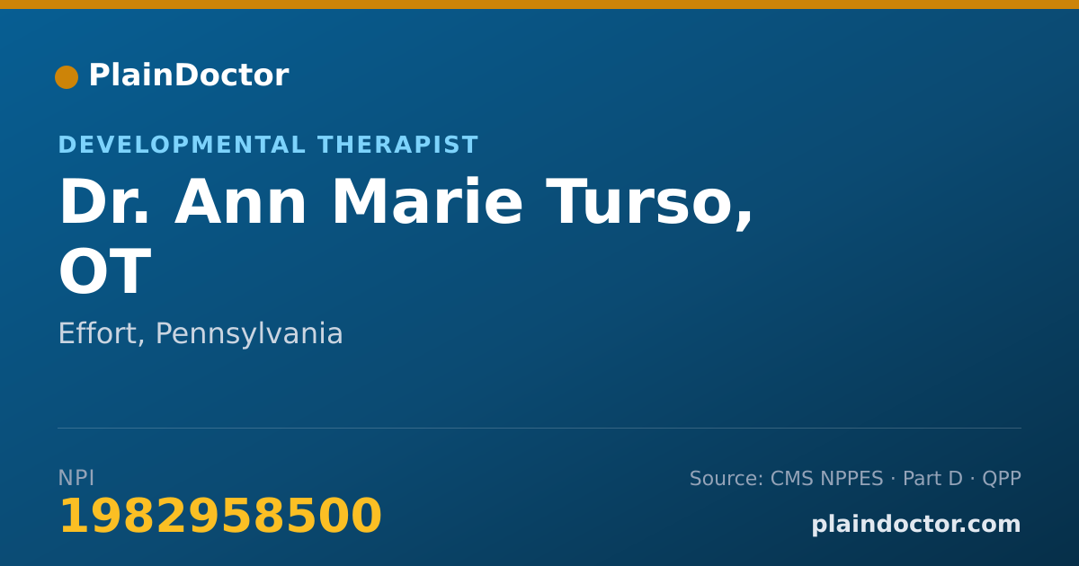 Shareable card for Ann Marie Turso, OT - Developmental Therapist, Effort, PA