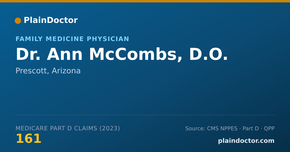 Shareable card for Ann McCombs, D.O. - Family Medicine Physician, Prescott, AZ