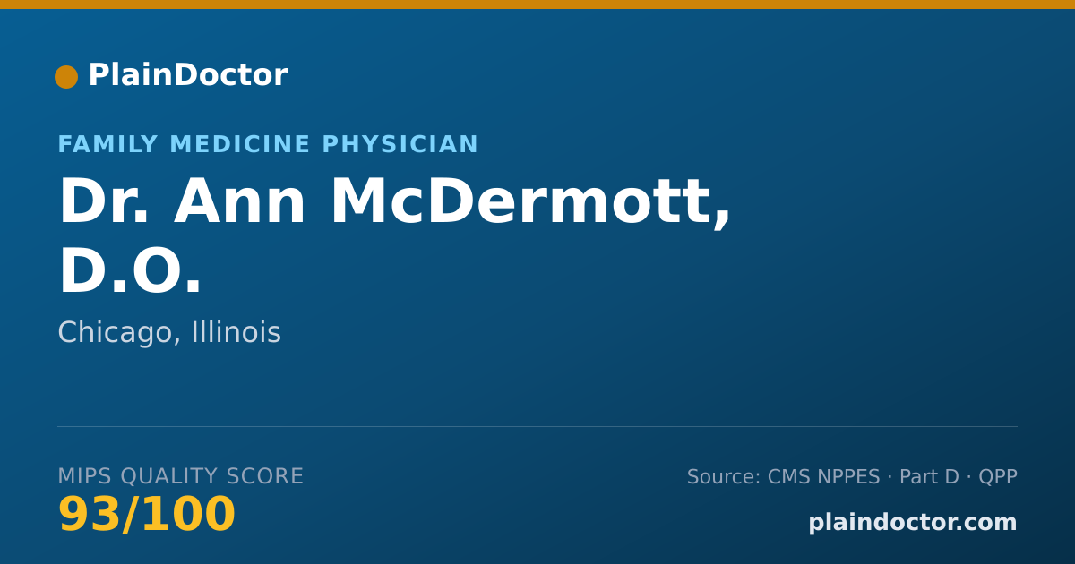 Shareable card for Ann McDermott, D.O. - Family Medicine Physician, Chicago, IL