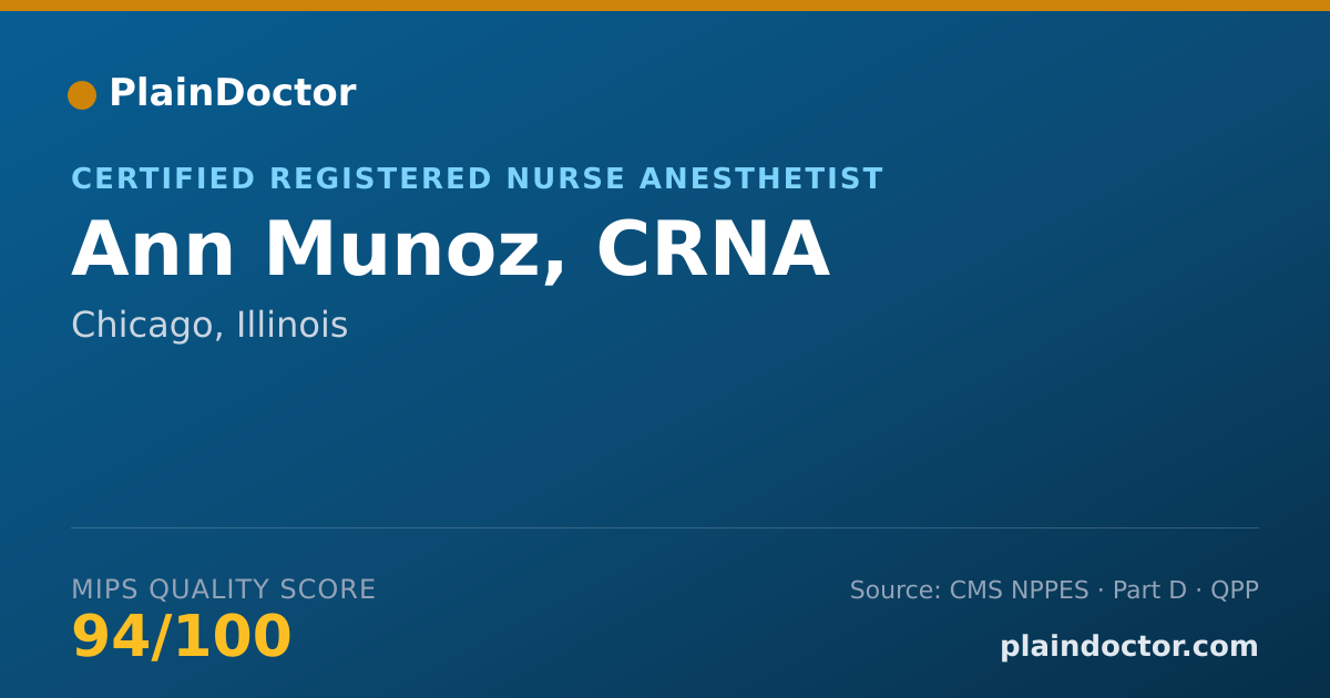 Shareable card for Ann Munoz, CRNA - Certified Registered Nurse Anesthetist, Chicago, IL