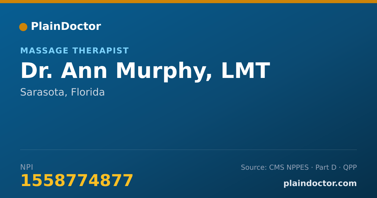 Shareable card for Ann Murphy, LMT - Massage Therapist, Sarasota, FL
