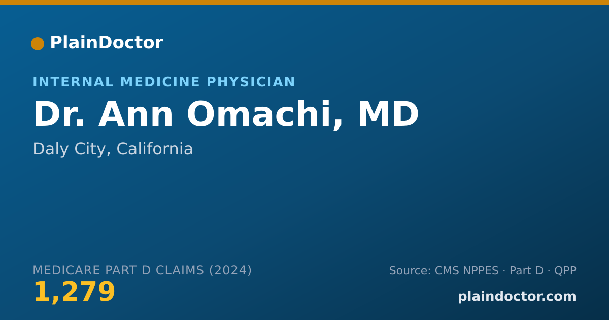 Shareable card for Ann Omachi, MD - Internal Medicine Physician, Daly City, CA