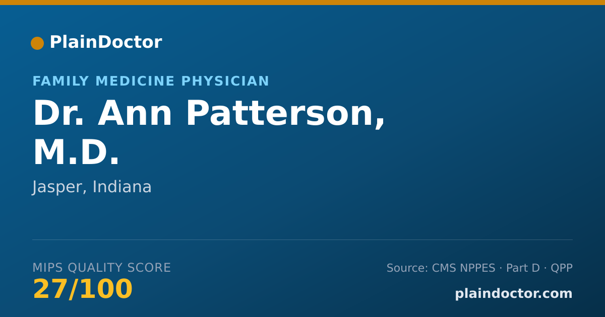 Shareable card for Ann Patterson, M.D. - Family Medicine Physician, Jasper, IN
