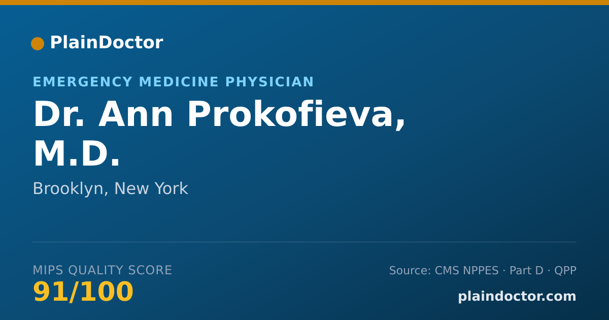 Shareable card for Ann Prokofieva, M.D. - Emergency Medicine Physician, Brooklyn, NY