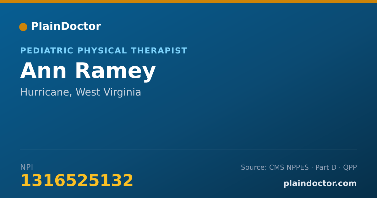 Shareable card for Ann Ramey - Pediatric Physical Therapist, Hurricane, WV