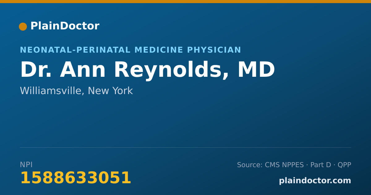 Shareable card for Ann Reynolds, MD - Neonatal-Perinatal Medicine Physician, Williamsville, NY