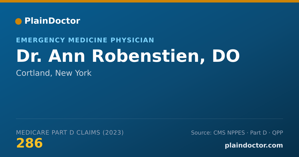 Shareable card for Ann Robenstien, DO - Emergency Medicine Physician, Cortland, NY