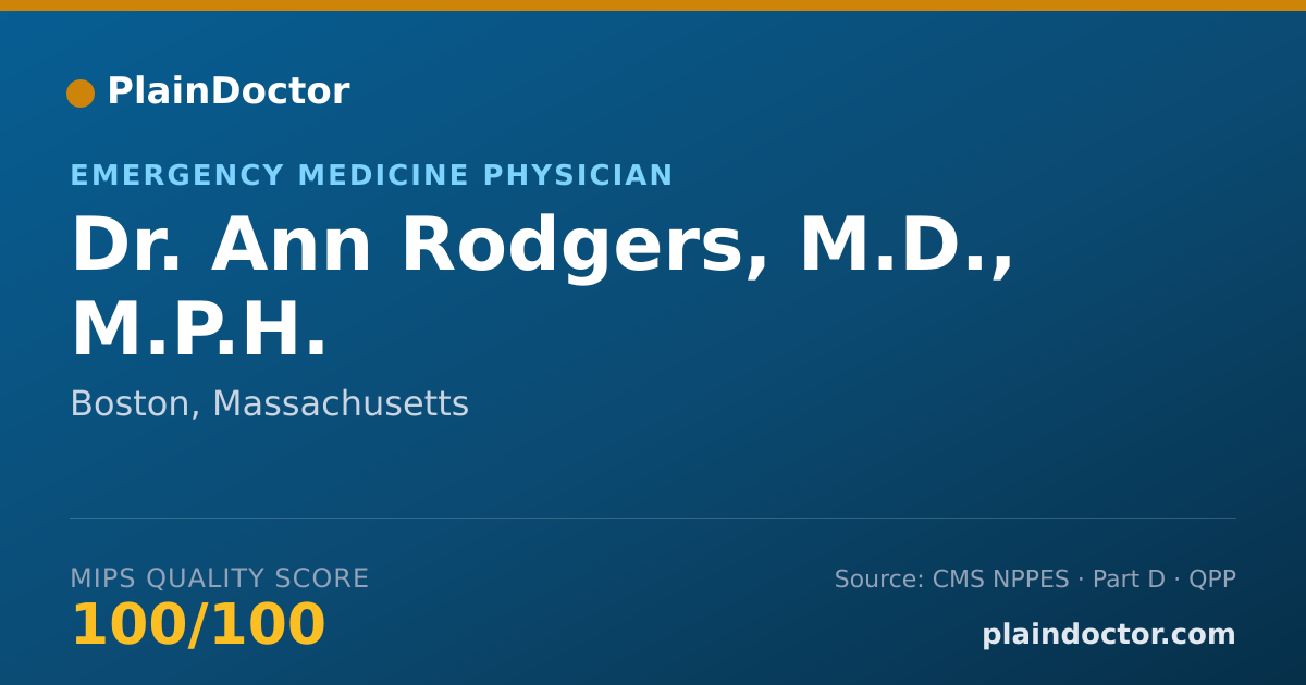 Shareable card for Ann Rodgers, M.D., M.P.H. - Emergency Medicine Physician, Boston, MA