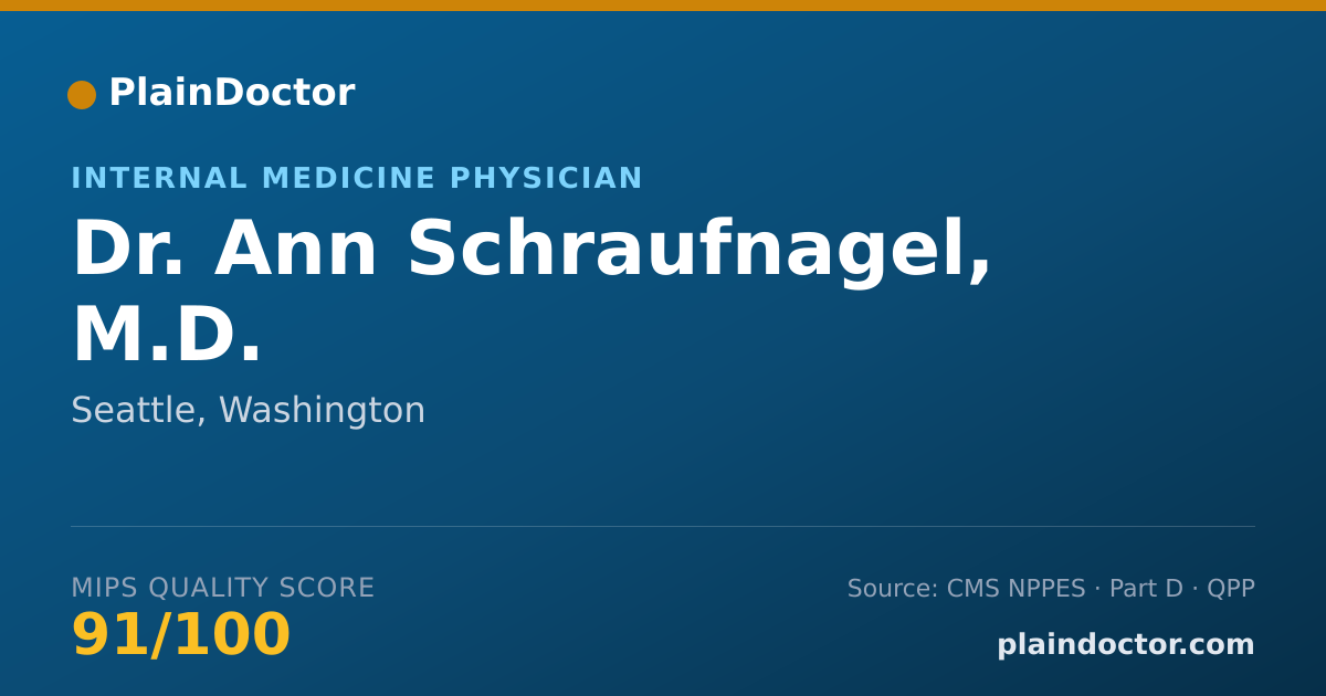 Shareable card for Ann Schraufnagel, M.D. - Internal Medicine Physician, Seattle, WA