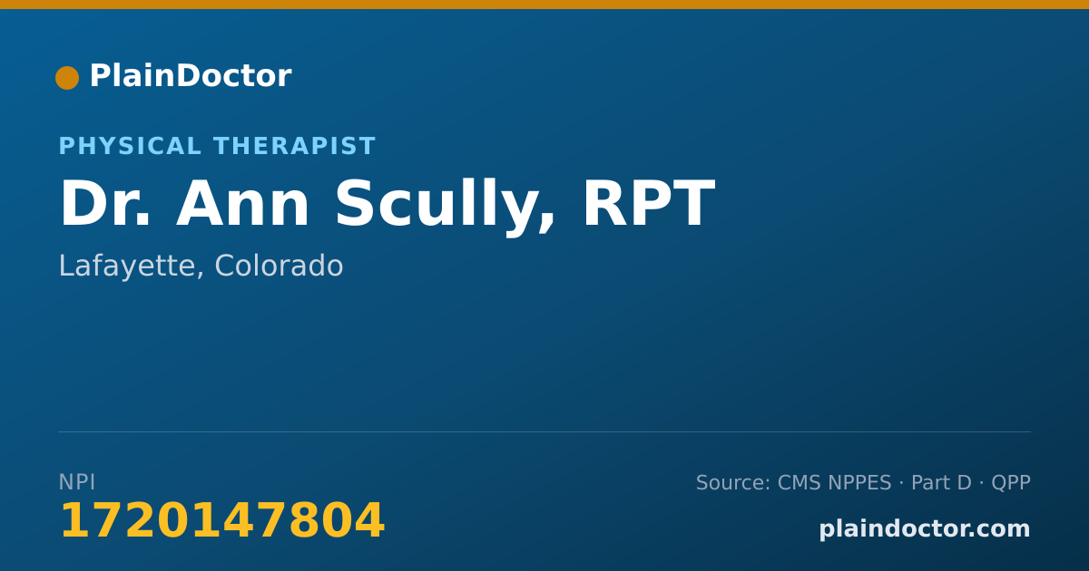 Shareable card for Ann Scully, RPT - Physical Therapist, Lafayette, CO