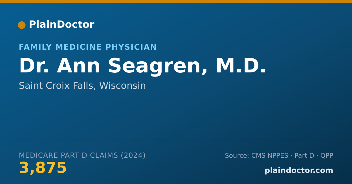 Shareable card for Ann Seagren, M.D. - Family Medicine Physician, Saint Croix Falls, WI