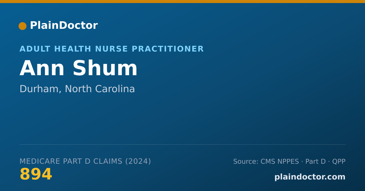 Shareable card for Ann Shum - Adult Health Nurse Practitioner, Durham, NC
