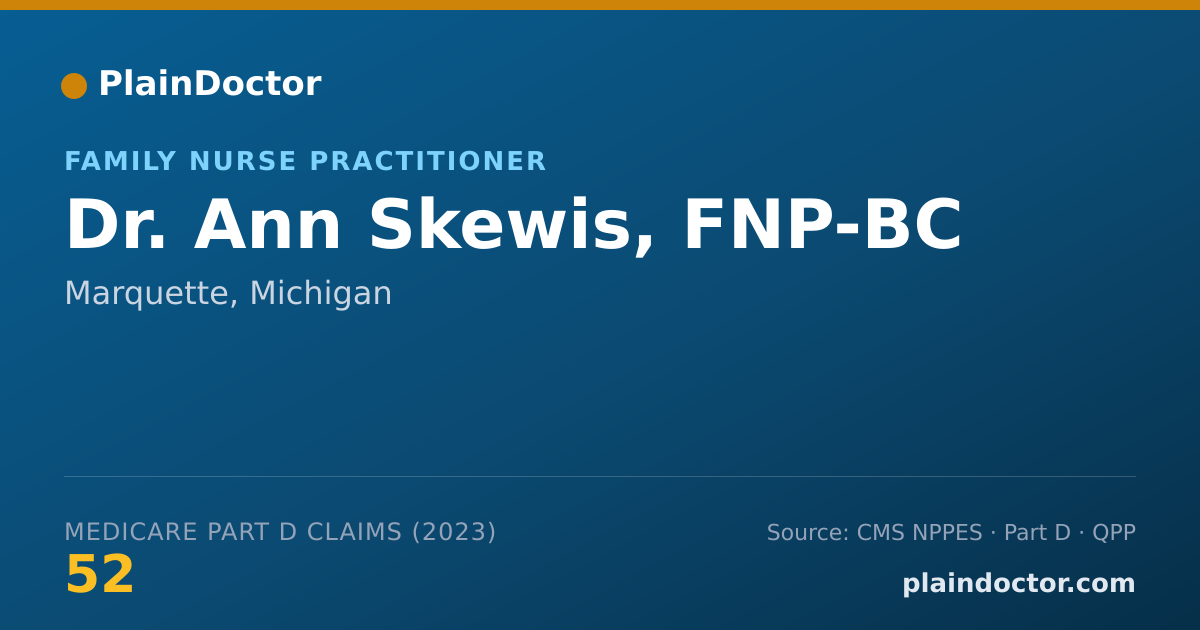 Shareable card for Ann Skewis, FNP-BC - Family Nurse Practitioner, Marquette, MI