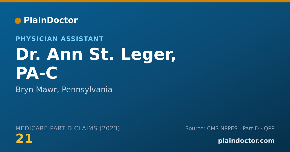 Shareable card for Ann St. Leger, PA-C - Physician Assistant, Bryn Mawr, PA