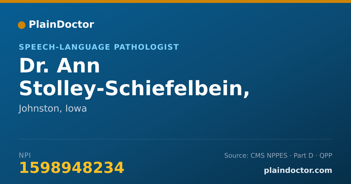 Shareable card for Ann Stolley-Schiefelbein, MS, CCC-SLP - Speech-Language Pathologist, Johnston, IA
