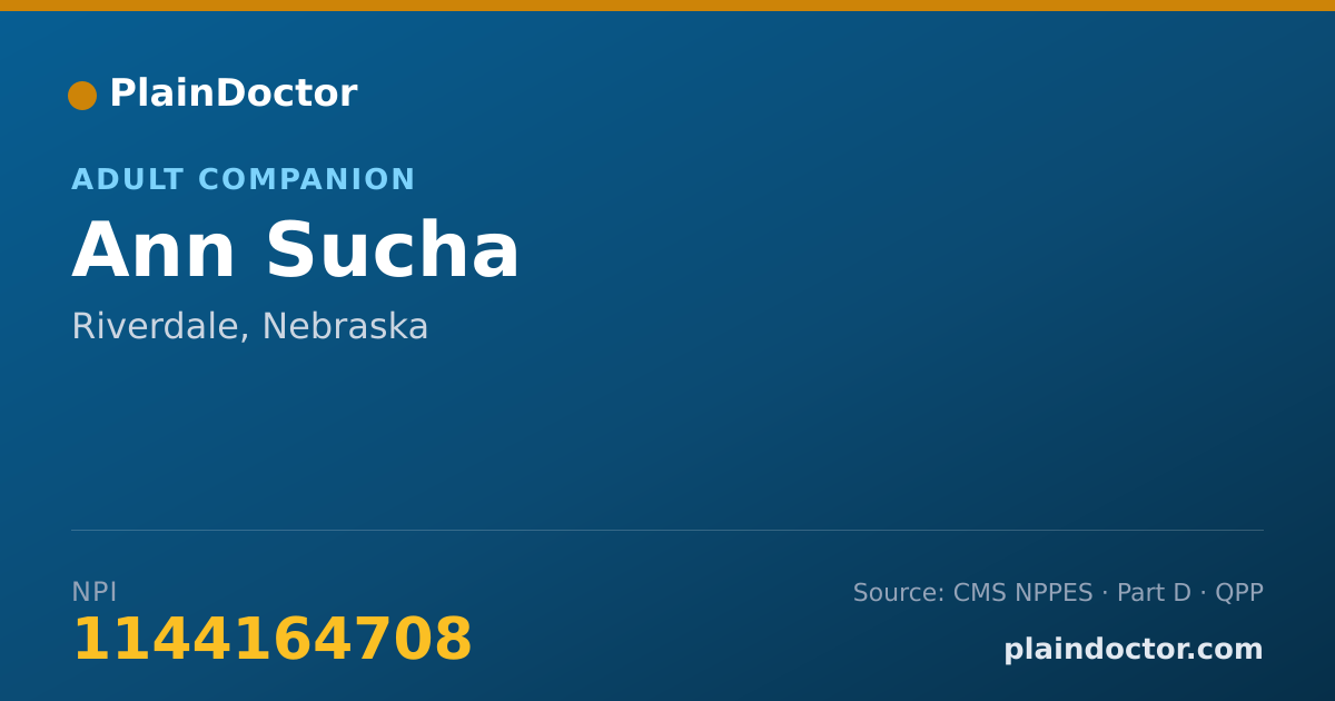 Shareable card for Ann Sucha - Adult Companion, Riverdale, NE