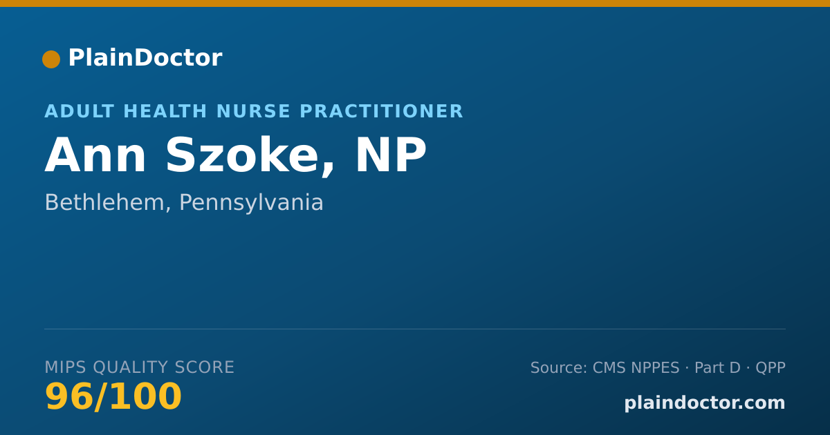 Shareable card for Ann Szoke, NP - Adult Health Nurse Practitioner, Bethlehem, PA