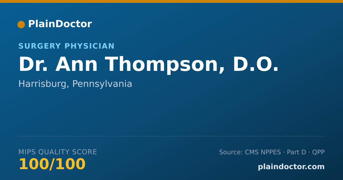 Shareable card for Ann Thompson, D.O. - Surgery Physician, Harrisburg, PA