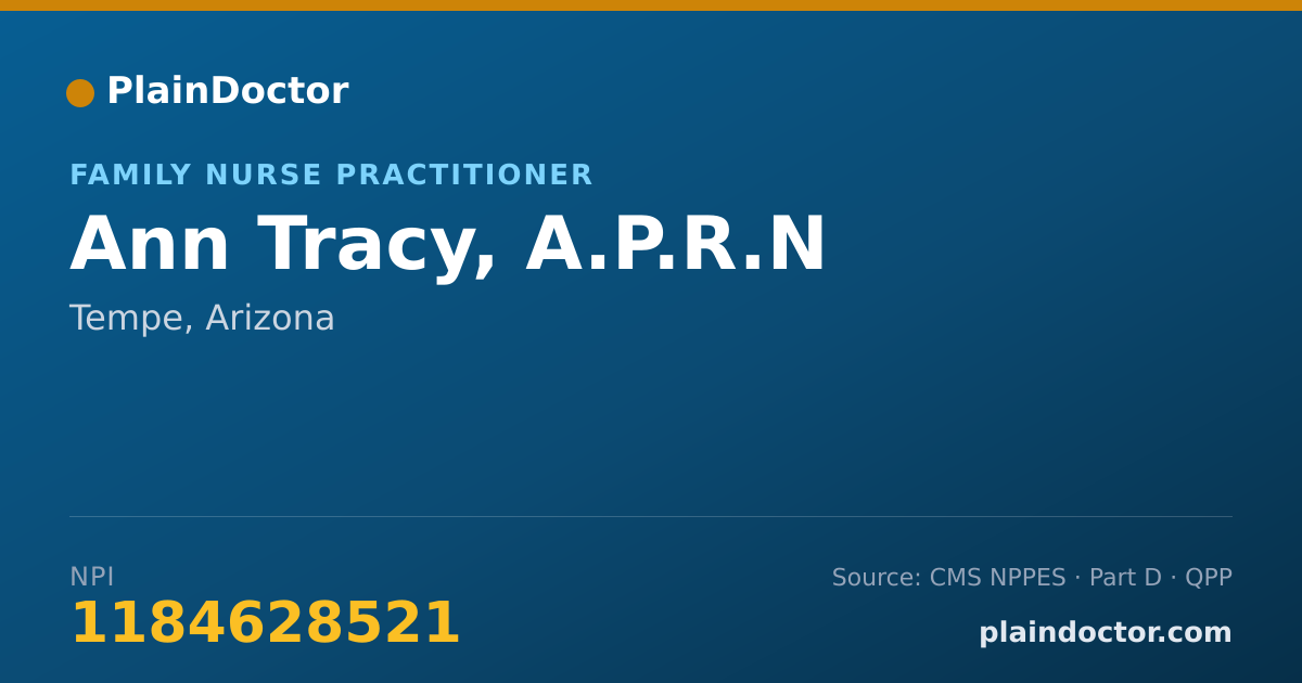 Shareable card for Ann Tracy, A.P.R.N - Family Nurse Practitioner, Tempe, AZ
