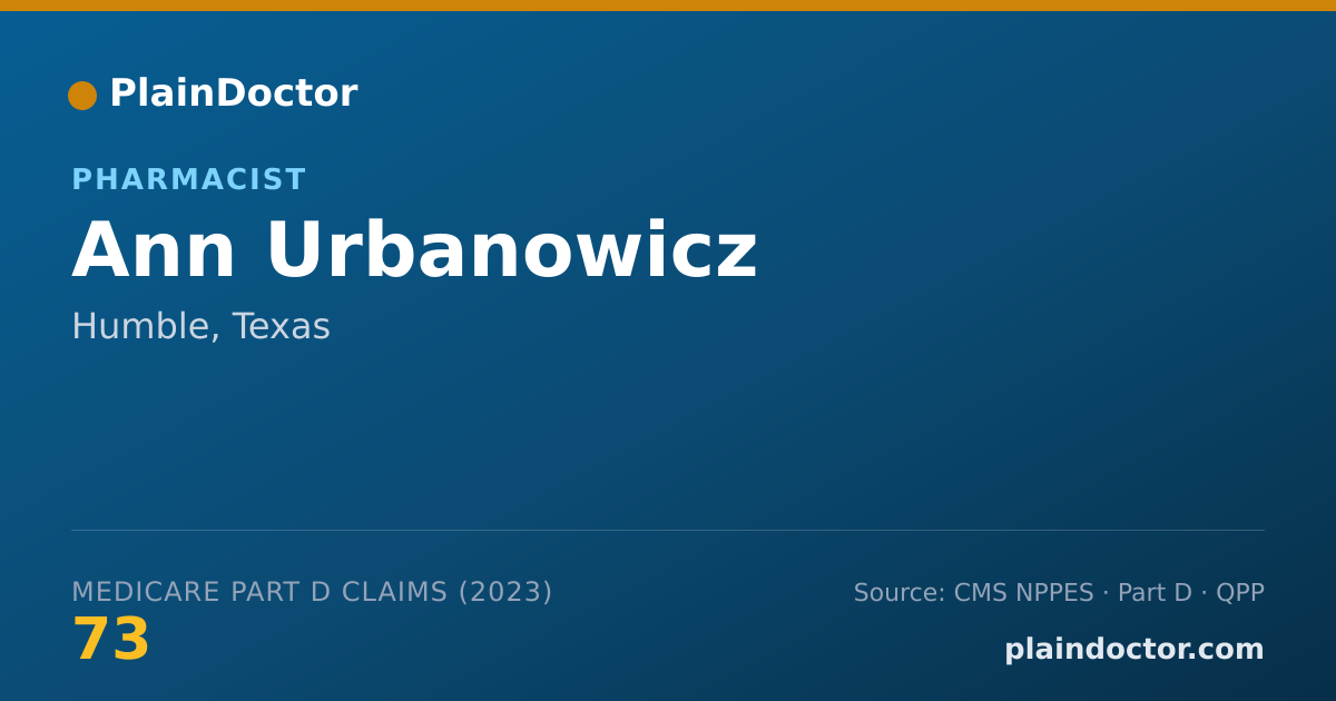 Shareable card for Ann Urbanowicz - Pharmacist, Humble, TX