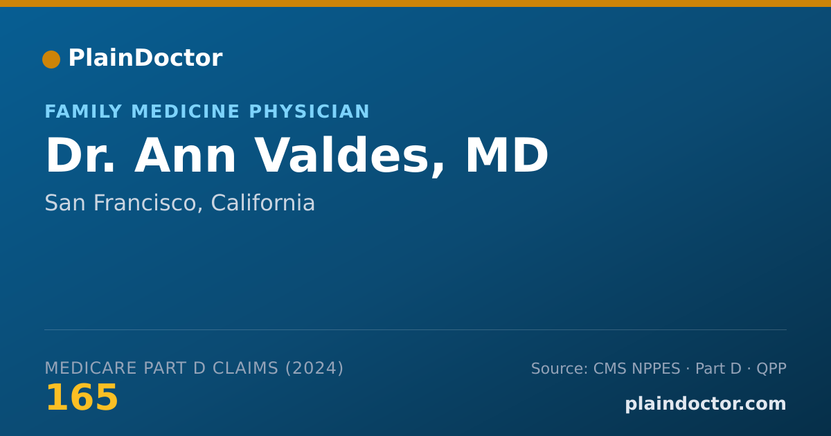 Shareable card for Ann Valdes, MD - General Practice Physician, San Francisco, CA
