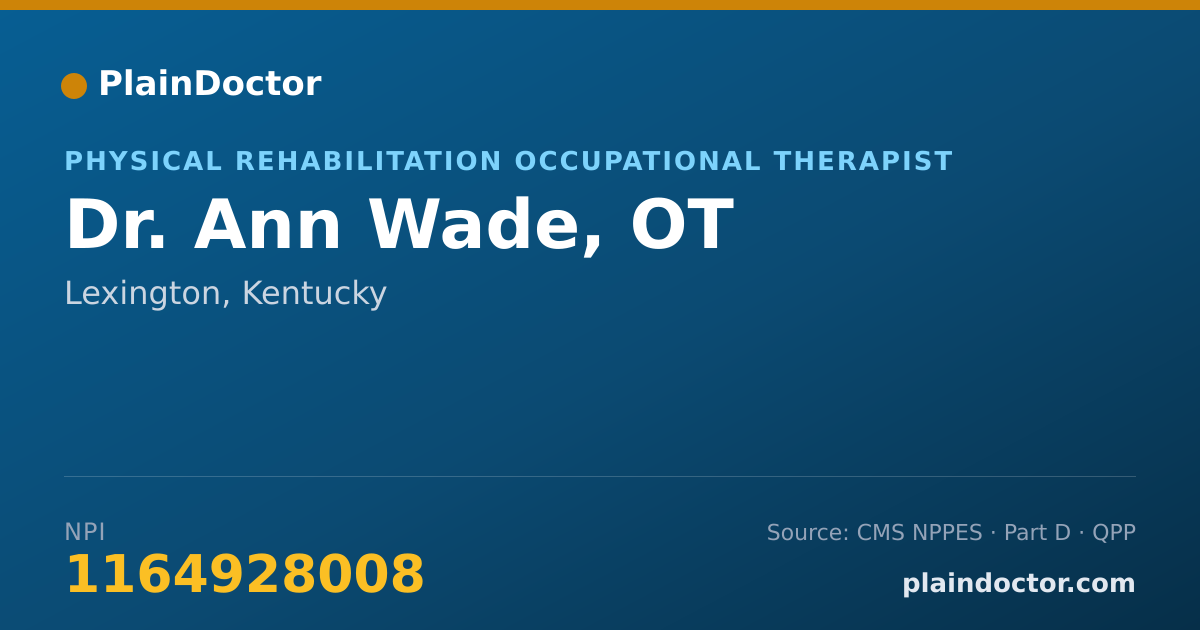 Shareable card for Ann Wade, OT - Physical Rehabilitation Occupational Therapist, Lexington, KY