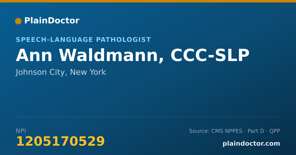 Shareable card for Ann Waldmann, CCC-SLP - Speech-Language Pathologist, Johnson City, NY