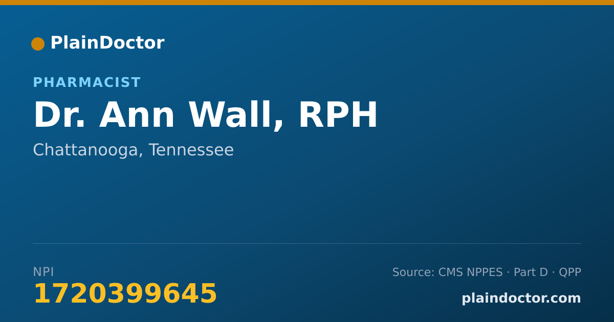 Shareable card for Ann Wall, RPH - Pharmacist, Chattanooga, TN