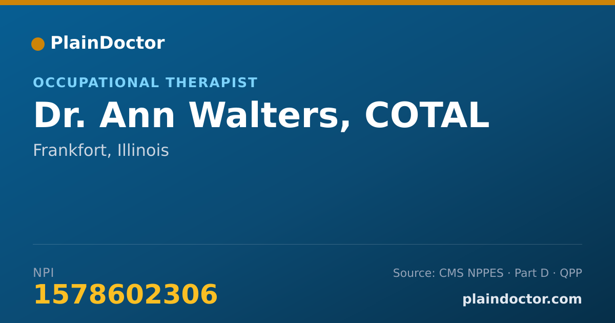 Shareable card for Ann Walters, COTAL - Occupational Therapist, Frankfort, IL