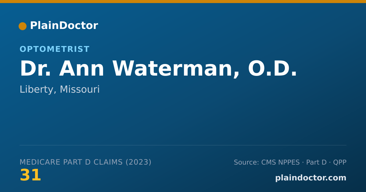 Shareable card for Ann Waterman, O.D. - Optometrist, Liberty, MO