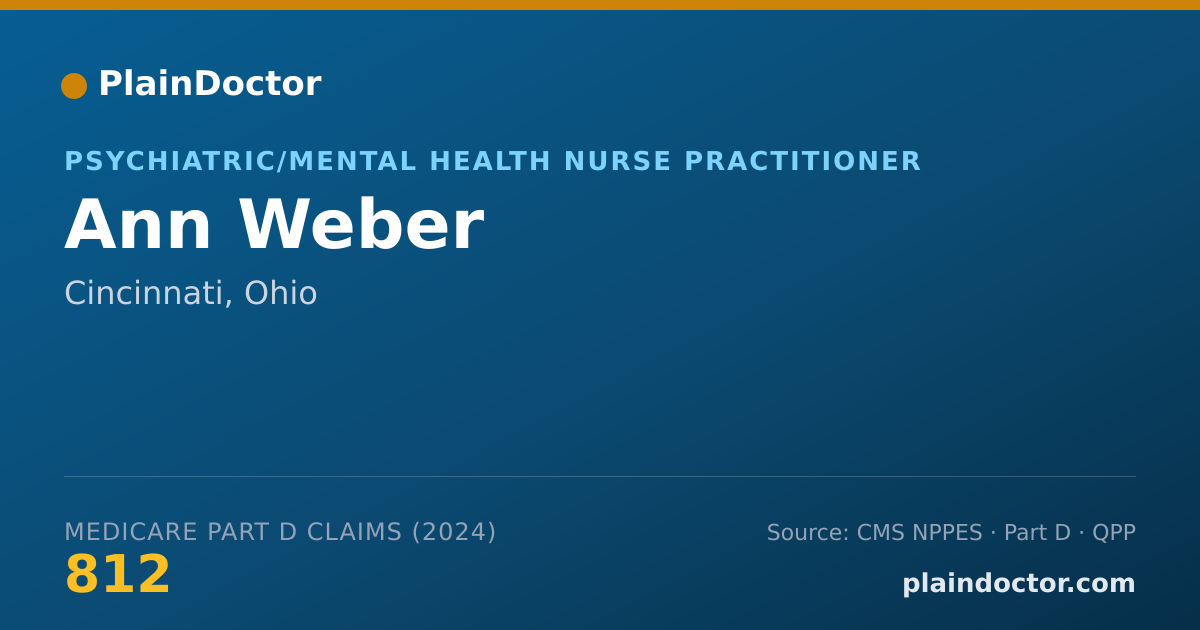 Shareable card for Ann Weber - Psychiatric/Mental Health Nurse Practitioner, Cincinnati, OH